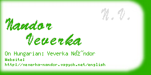 nandor veverka business card